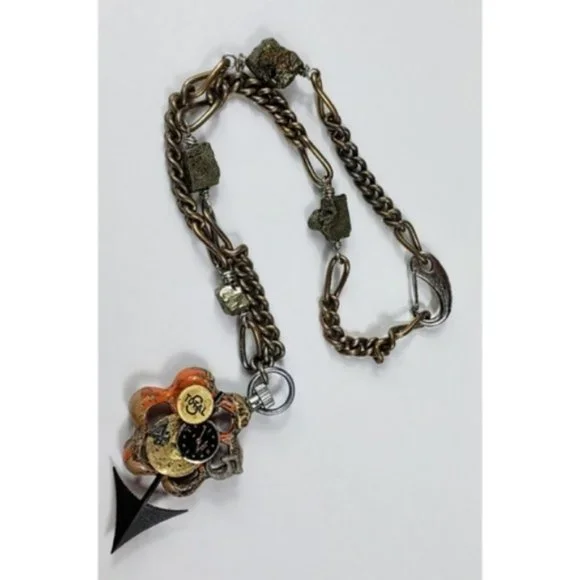 VTG Chain Necklace Pyrite Industrial Watch - Picture 2 of 3